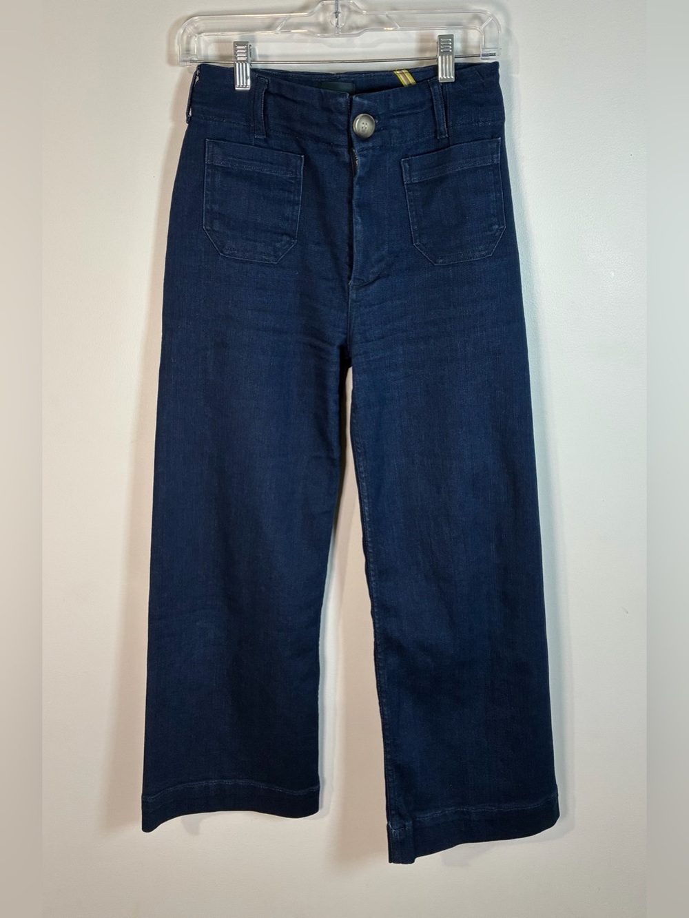 Anthropologie Maeve Colette Crop High-Rise Wide Leg Jeans, Dark Blue, Women’s 26 - Picture 2 of 16
